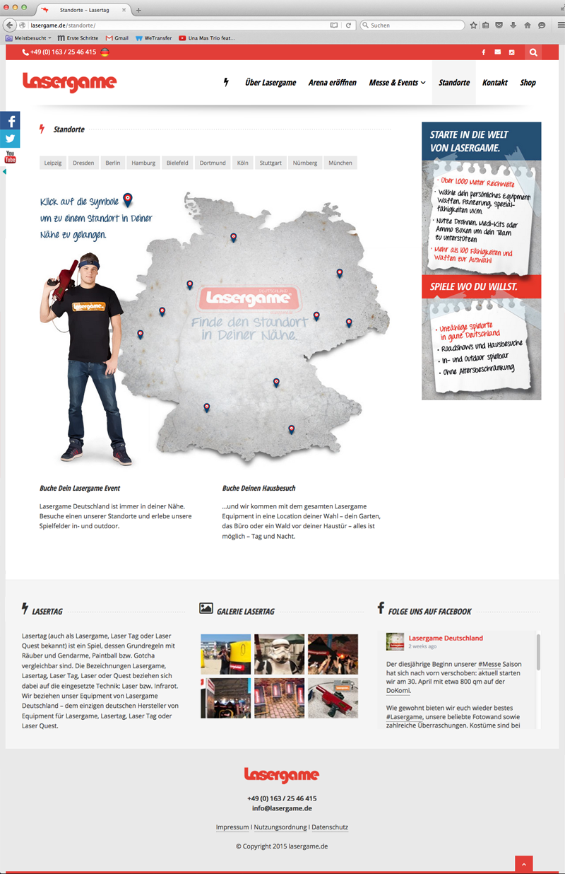 lasergame_de-standorte lasergame webdesign standorte