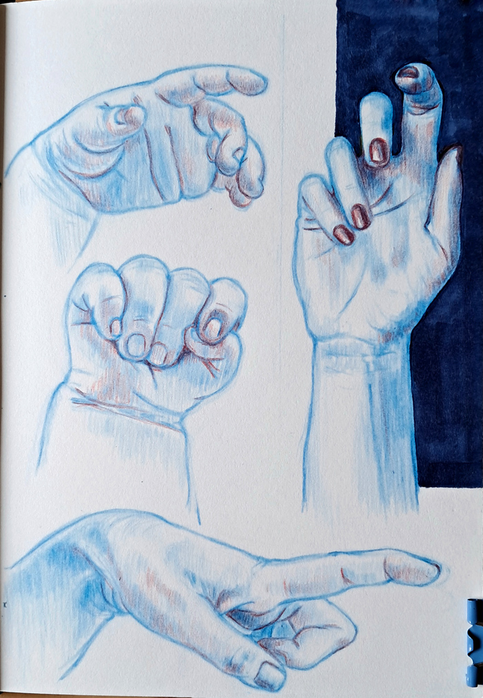 hands drawing