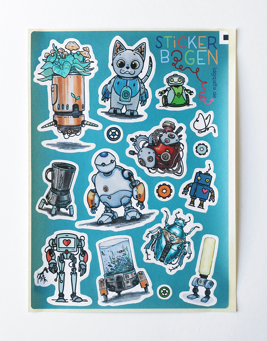 Stickerbogen Roboter A5