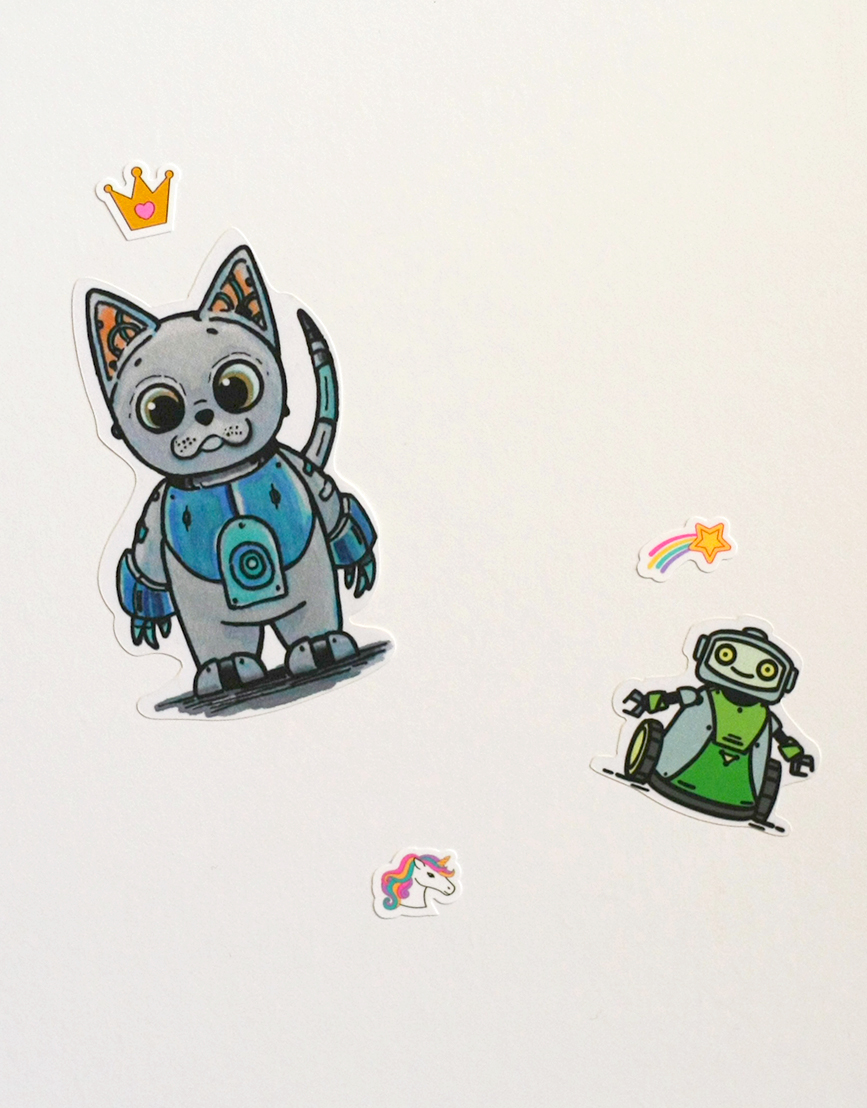 Stickerbogen Roboter A5 – Bild 3